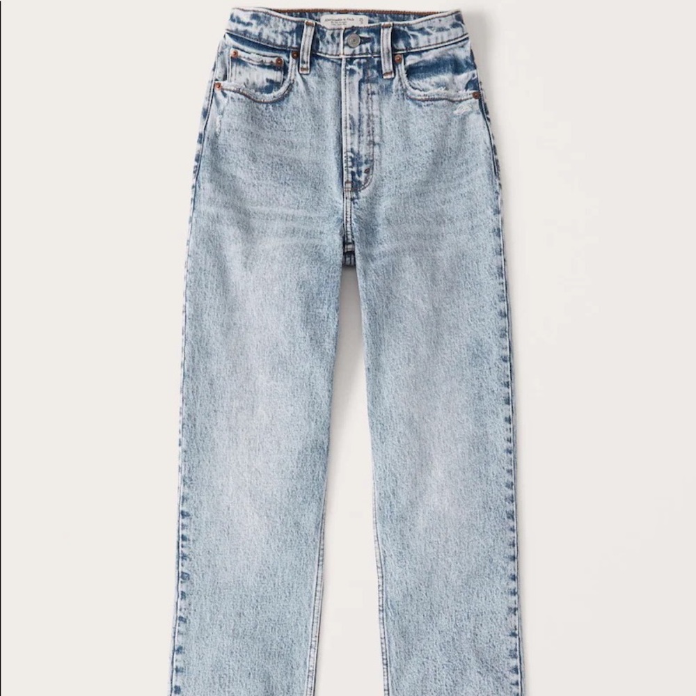 ABERCROMBIE - 90’s Ultra High Rise Acid Wash Straight Jeans
